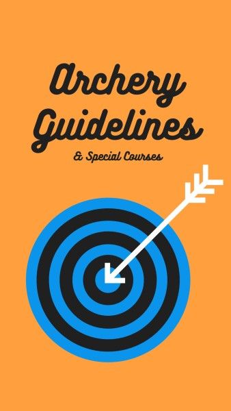 course, cartoon, minimalist, Orange Archery Guidelines Instagram Story Template