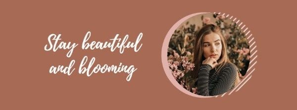 beautiful, blooming, woman, Brown Fashionable Girl Photo Facebook Cover Template