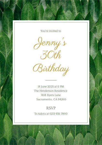 happy birthday, party, events, Green Birthday Invitation Template