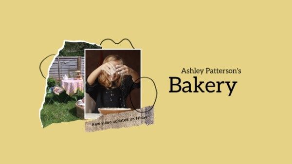 line, photo, baking, Bakery Sharing  Youtube Channel Art Template