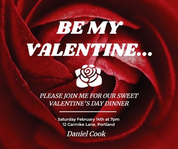 invitation, couple, lover, Red Rose Valentine's Day Facebook Post Template