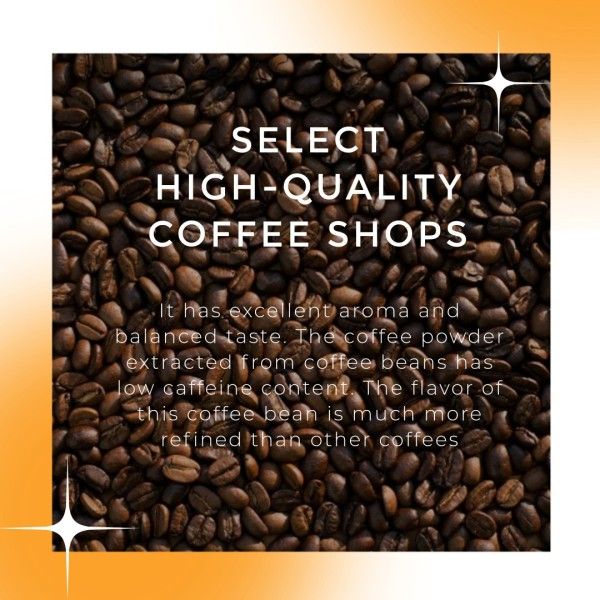 beverage, promotion, lifestye, Yellow Coffee Drink Branding Instagram Post Template
