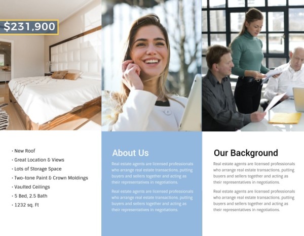Customizable Real Estate Agent Brochure Template Brochure Templates ...