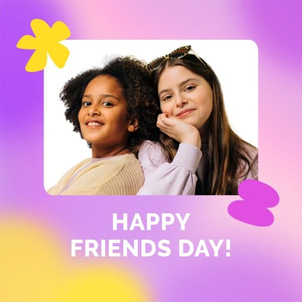 friendship, best friend, greeting, Purple Gradient Happy Friends Day Instagram Post Template