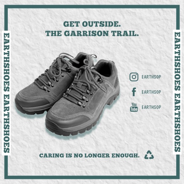 Grey Trekking Shoes Sport Footwear Branding Instagram Post