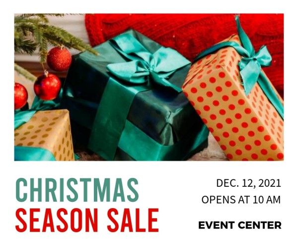 Red Christmas Sale Facebook Post