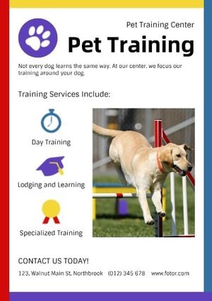 White Pet Training Ads Poster