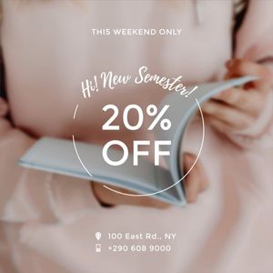 promotion, book store, store, Discount Book Sales Instagram Post Template