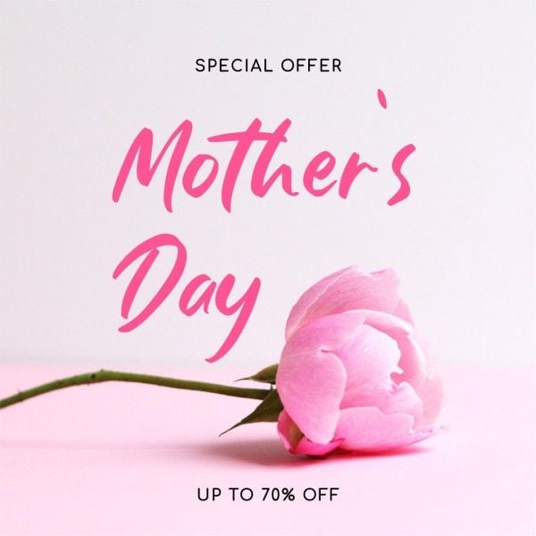 mothers day, mother day, promotion, Pink Floral Mother's Day Sale Instagram Post Template