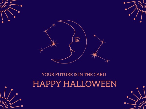 Purple Divination Happy Halloween メッセージカード