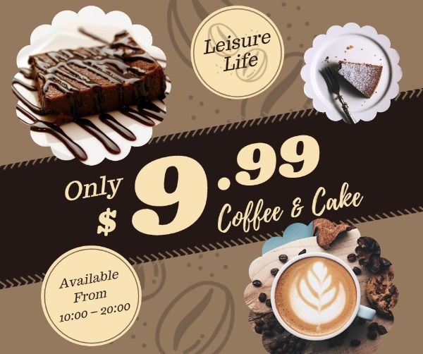 promotion, discount, coffee shop, Coffee House Sale Facebook Post Template