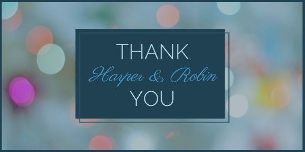 thanks, couple, romantic, Blue Wedding Ceremony Thank You Card Twitter Post Template