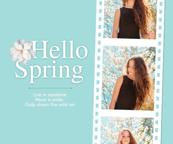 season, life, beauty, Spring Collage Facebook Post Template