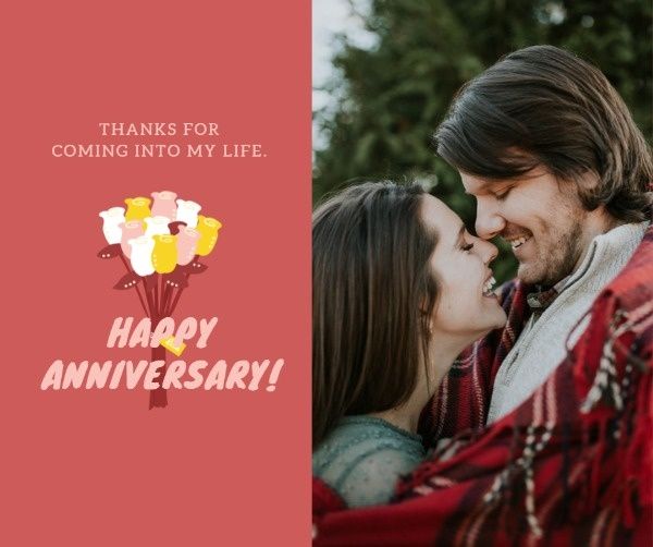 wedding, love, romance, Happy Fashion Anniversary Card Facebook Post Template