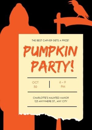 Orange Pumpkin Party Invitation