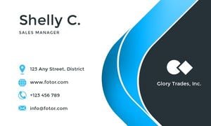 company, marketing, modern, White And Blue Simple Sales Manager QR Code Business Card Template