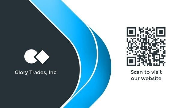 company, marketing, modern, White And Blue Simple Sales Manager QR Code Business Card Template