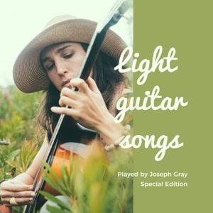 music, song, girl, Light Guitar Album Cover Template