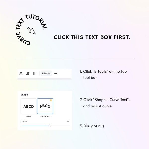 gradient, Text Curve Effects Tutorial Instagram Post Template