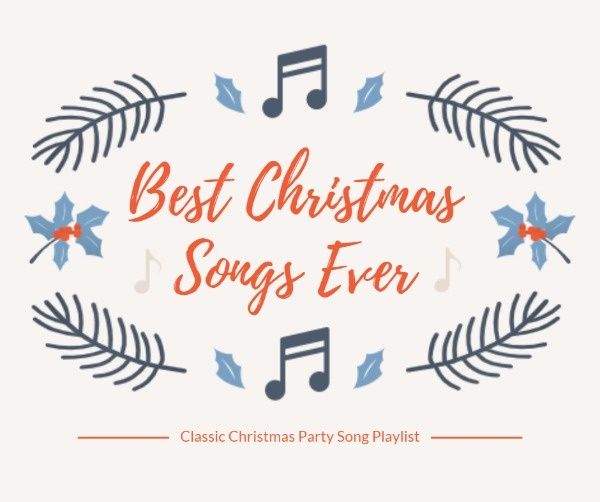 song, merry christmas, new year, Christmas Music Playlist Facebook Post Template