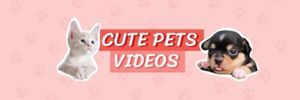 animal, leisure, entertainment, Cute Pets Videos Twitter Cover Template