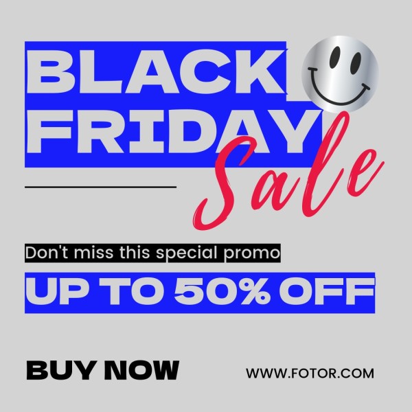 Gray And Blue Black Friday Promotion Sale Discount Instagram帖子