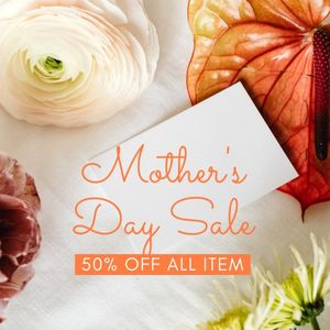 Orange Minimal Mother's Day Sale Instagram Post