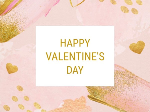 ピンクゴールドハートイルサレーションバレンタインラブウィッシュ メッセージカード