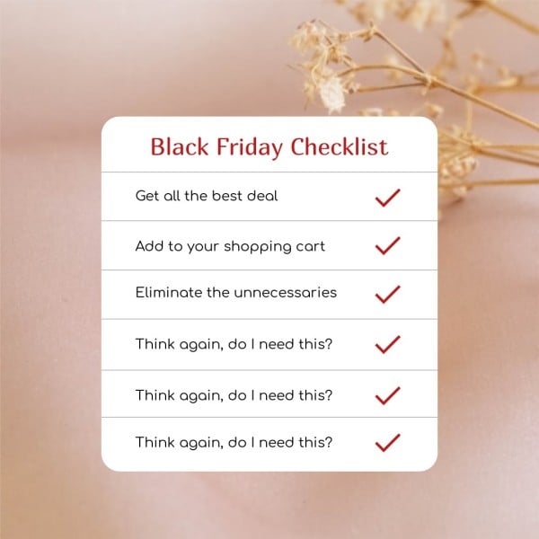 Pink Black Friday Checklist Instagram Post