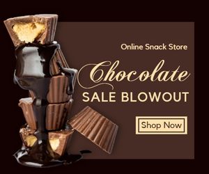 discount, shop, food, Black Chocolate Online Sale Medium Rectangle Template