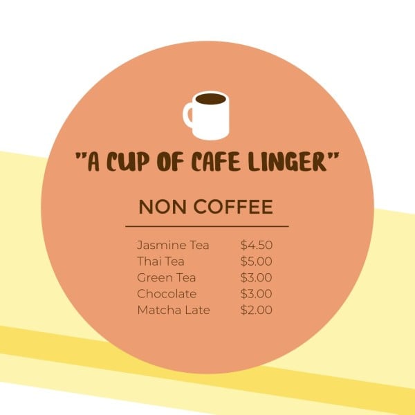 Yellow Coffee Price Branding Post Instagram Post