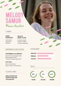 Fresh Music Teacher CV Resume