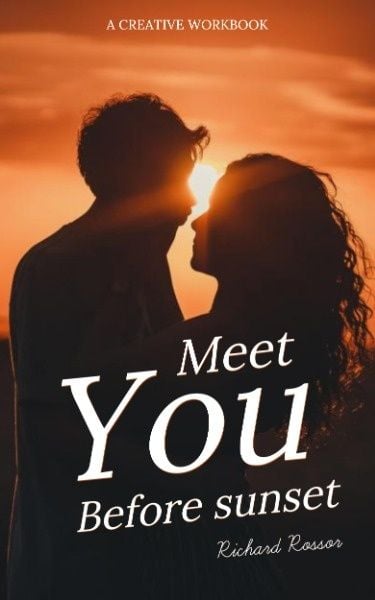 romance, novel, short story, Romantic Sunset Couple Love Story Book Cover Template