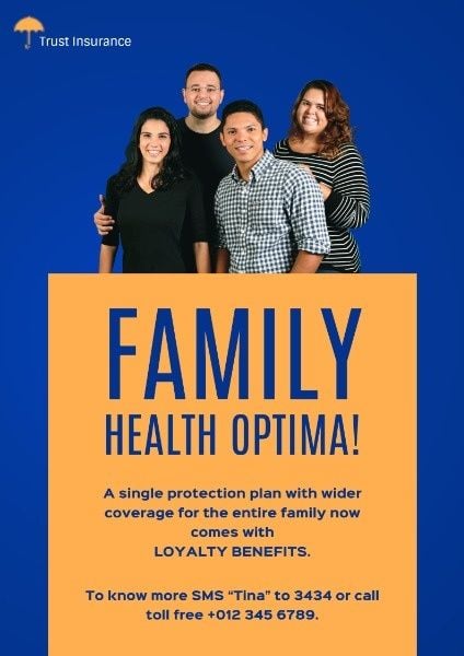 health, optima, trust, Insurance Company Investment Poster Template