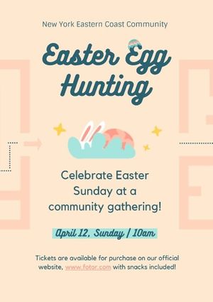 holiday, christ, easter day, Easter Egg Hunting Poster Template