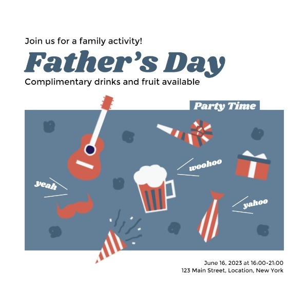 Dark Blue Father's Day Family Activity Instagram Post