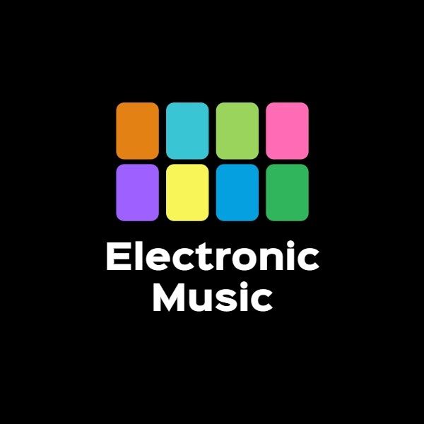 musician, brand, branding, Colorful Electronic Music  Logo Template