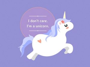 animal, inspirational, inspiration, Cute Unicorn Card Template