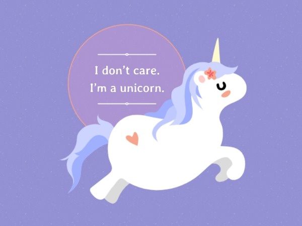 animal, inspirational, inspiration, Cute Unicorn Card Template