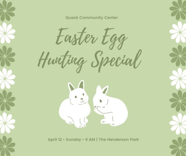 Green Easter Egg Hunting Facebook Post