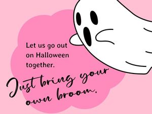 Pink Happy Halloween Bring Your Own Broom Card