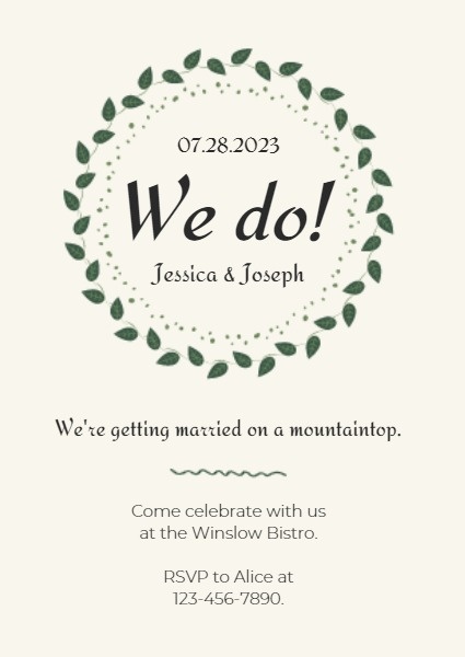 Wedding Ceremony Invitation