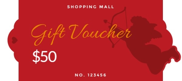 Red Cupid Valentine's Day Shopping Mall Gift Certificate