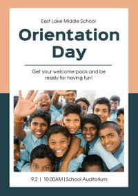 back to school, study, learning, Middle School Orientation Day Poster Template