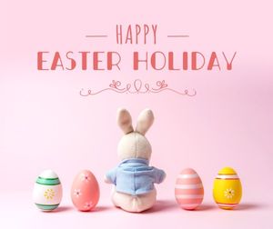 greeting, festival, celebration, Soft Pink Minimal Happy Easter Day Facebook Post Template