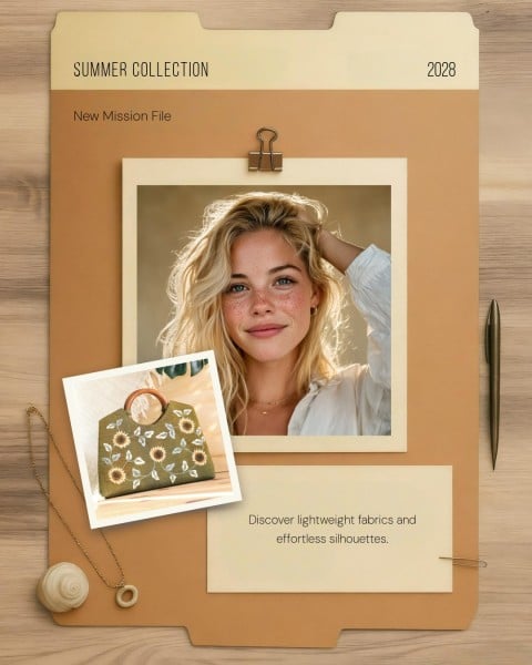 Beige And Brown Fashion Collection Photo Collage