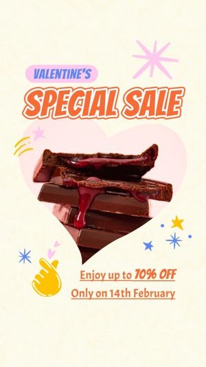 valentines day, food, discount, Valentines Chocolate Sale Promotion Instagram Story Template