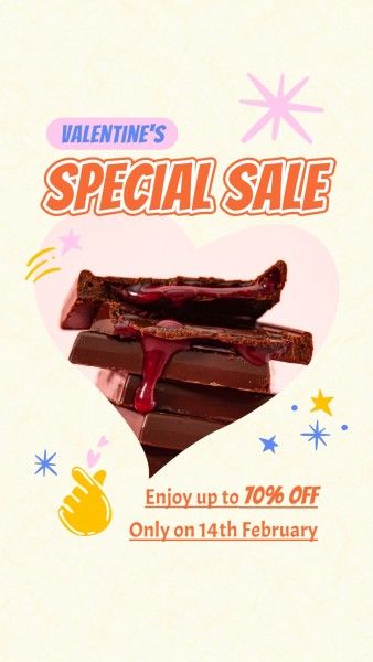 valentines day, food, discount, Valentines Chocolate Sale Promotion Instagram Story Template