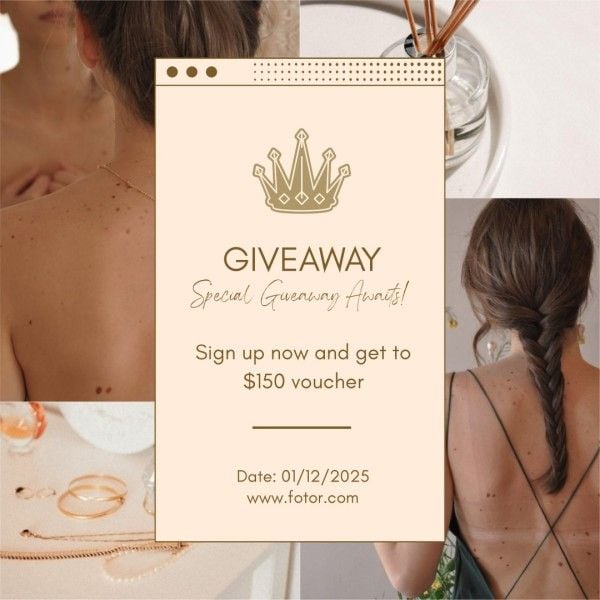 e-commerce, online shopping, promotion, Black Friday Branding Jewlry Giveaway Rules Instagram Post Template