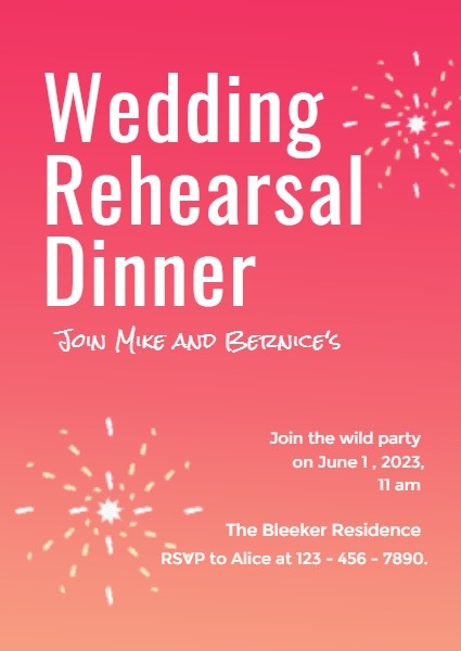 Wedding Rehearsal Dinner Invitation